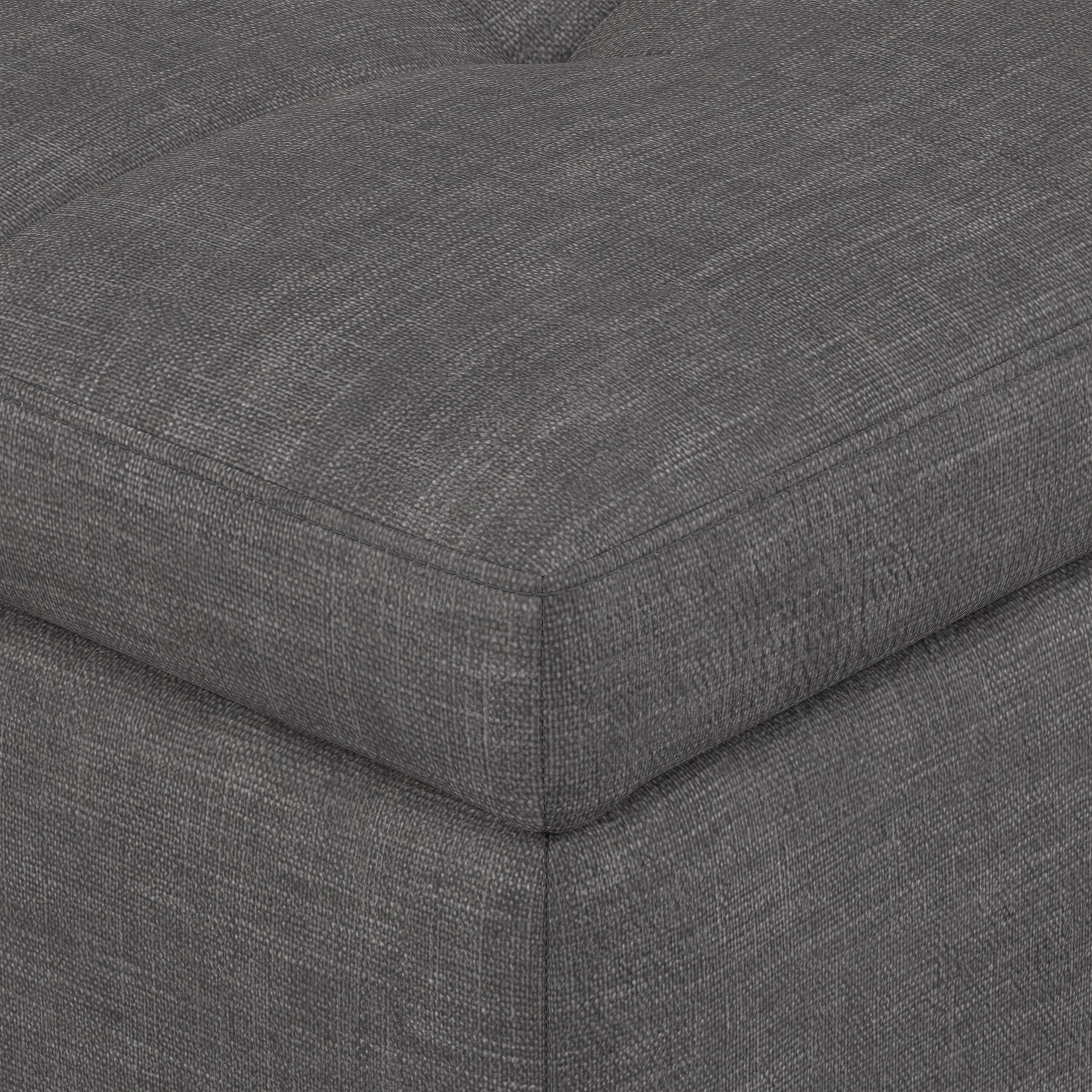 Slate Grey | Castleford Storage Ottoman in Linen