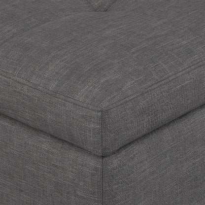 Slate Grey | Castleford Storage Ottoman in Linen