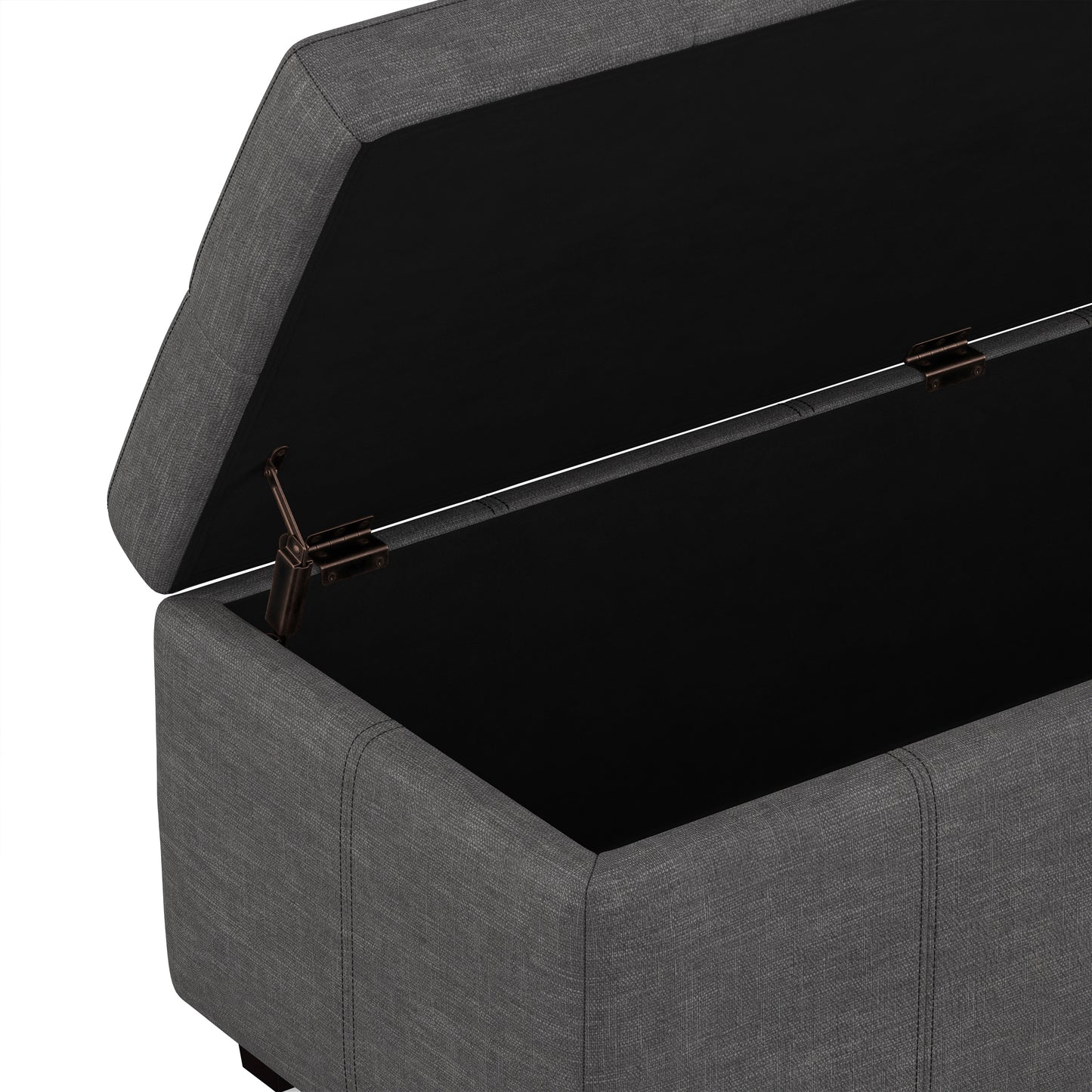 Slate Grey | Castleford Storage Ottoman in Linen