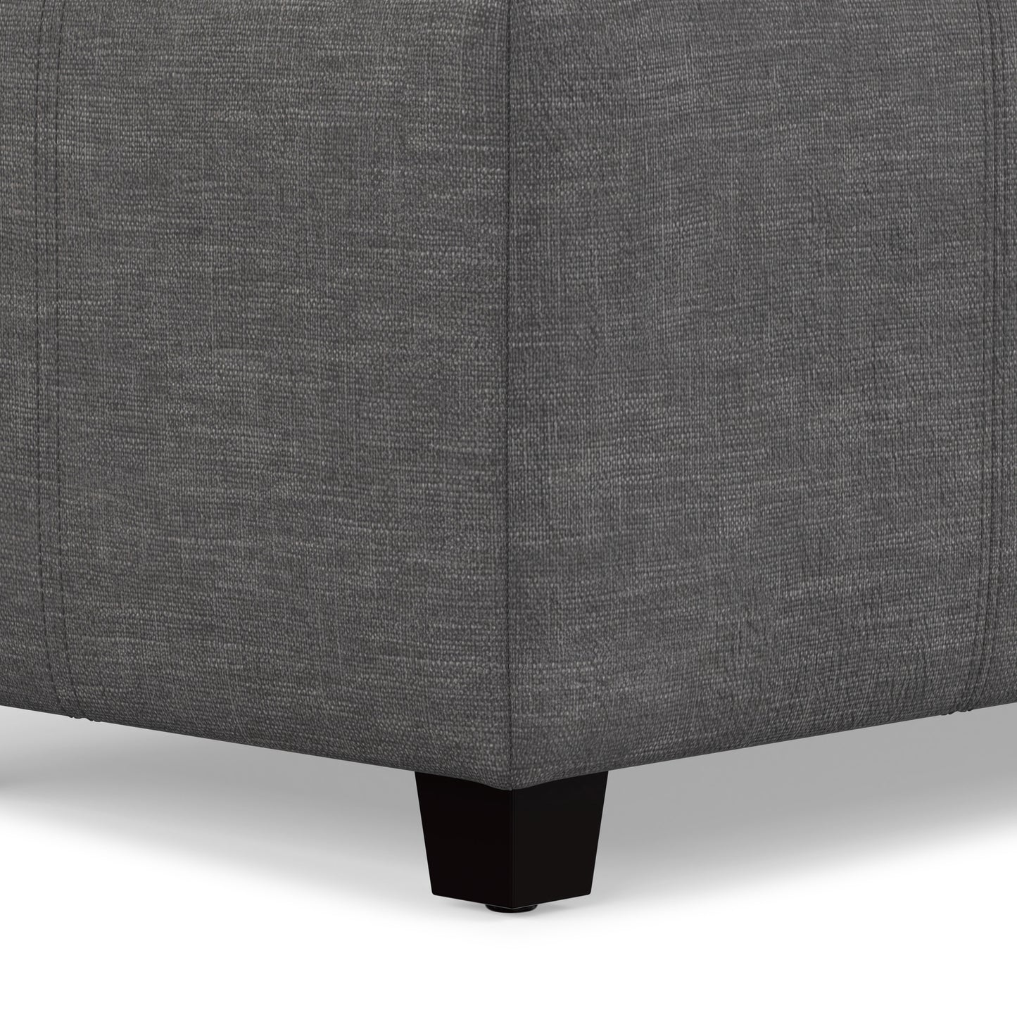 Slate Grey | Castleford Storage Ottoman in Linen