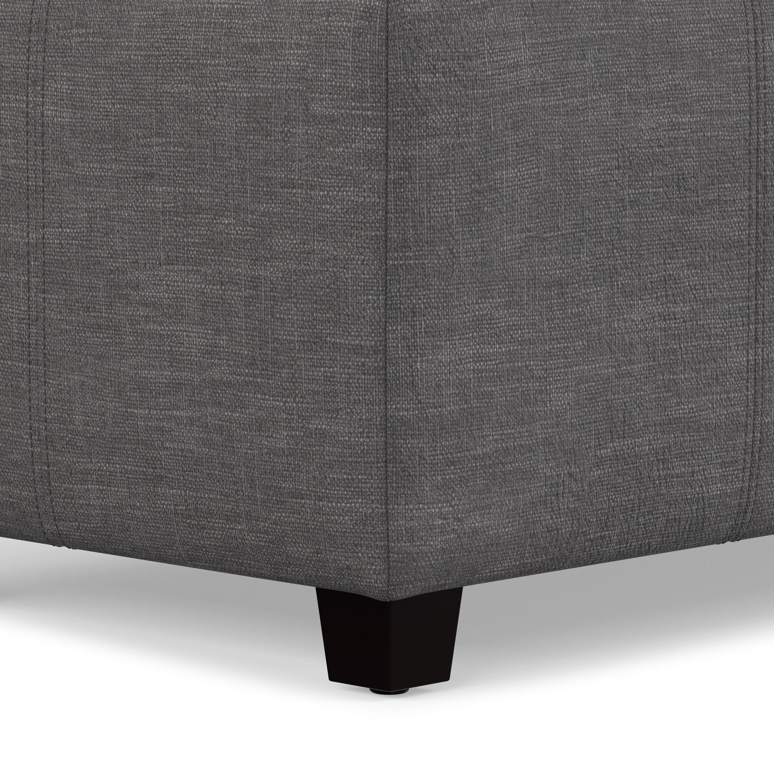 Slate Grey | Castleford Storage Ottoman in Linen