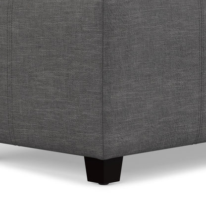 Slate Grey | Castleford Storage Ottoman in Linen