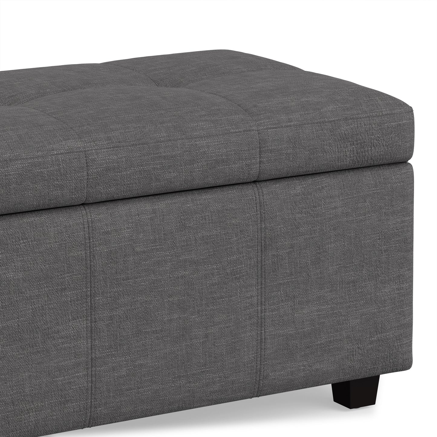Slate Grey | Castleford Storage Ottoman in Linen
