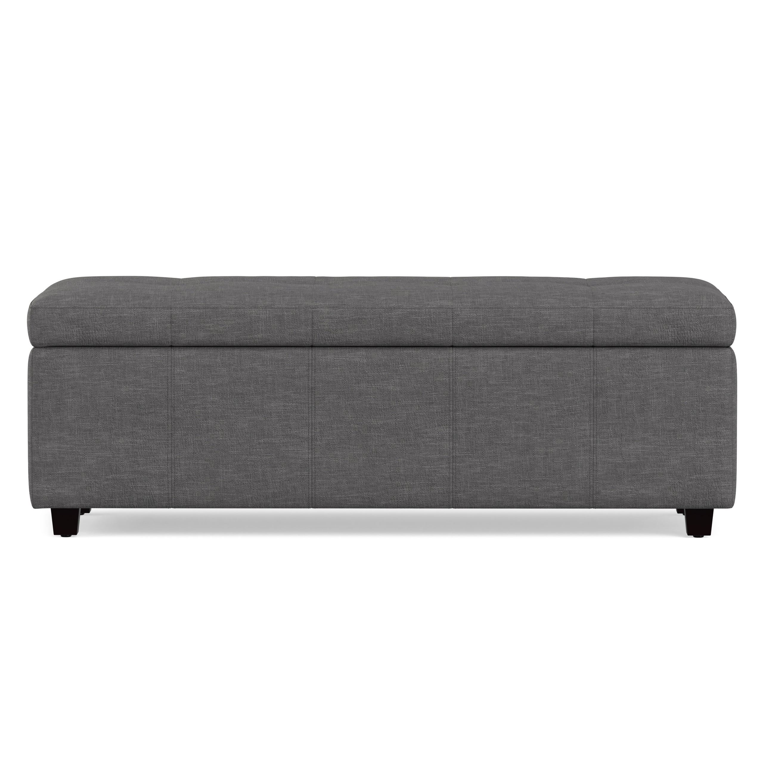 Slate Grey | Castleford Storage Ottoman in Linen