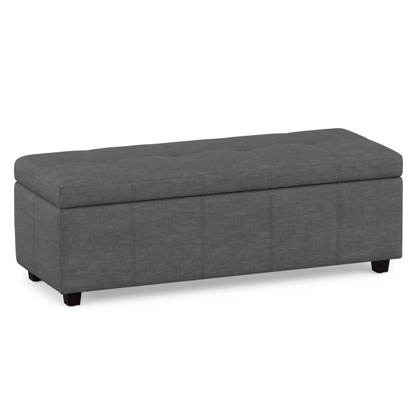 Slate Grey | Castleford Storage Ottoman in Linen