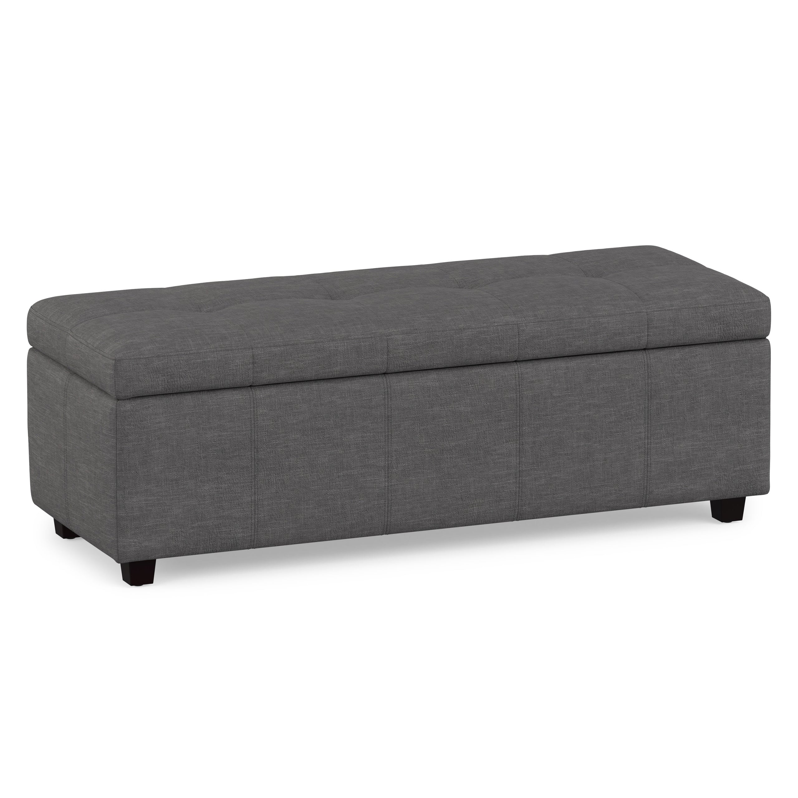 Slate Grey | Castleford Storage Ottoman in Linen