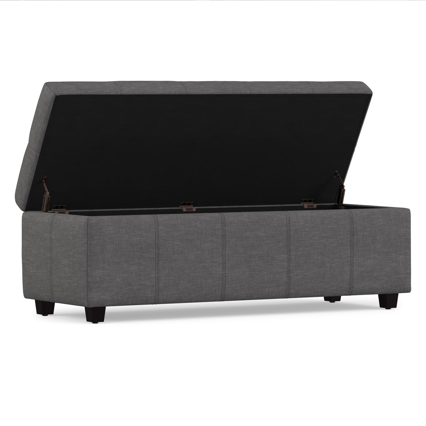 Slate Grey | Castleford Storage Ottoman in Linen