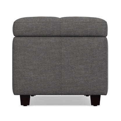 Slate Grey | Castleford Storage Ottoman in Linen