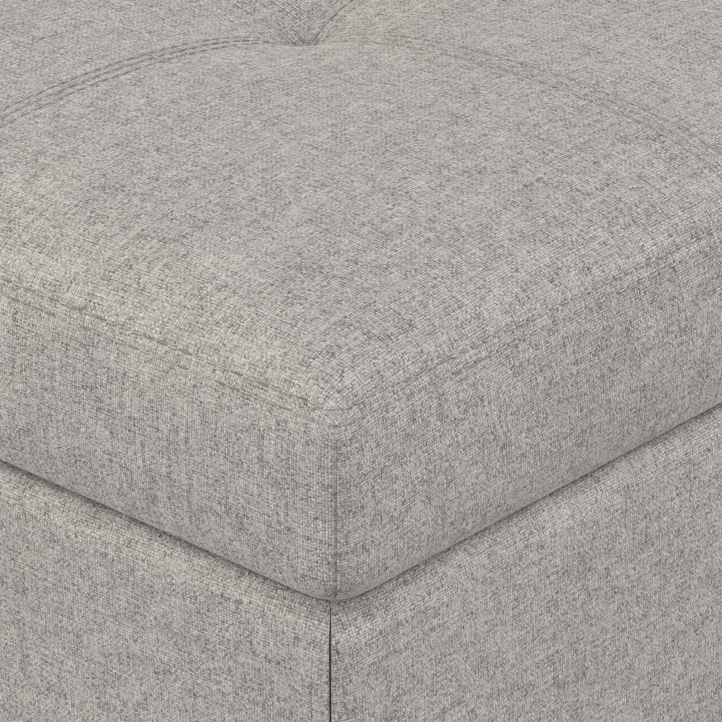 Cloud Grey Linen Style Fabric | Oregon Storage Ottoman Bench with Tray in Linen