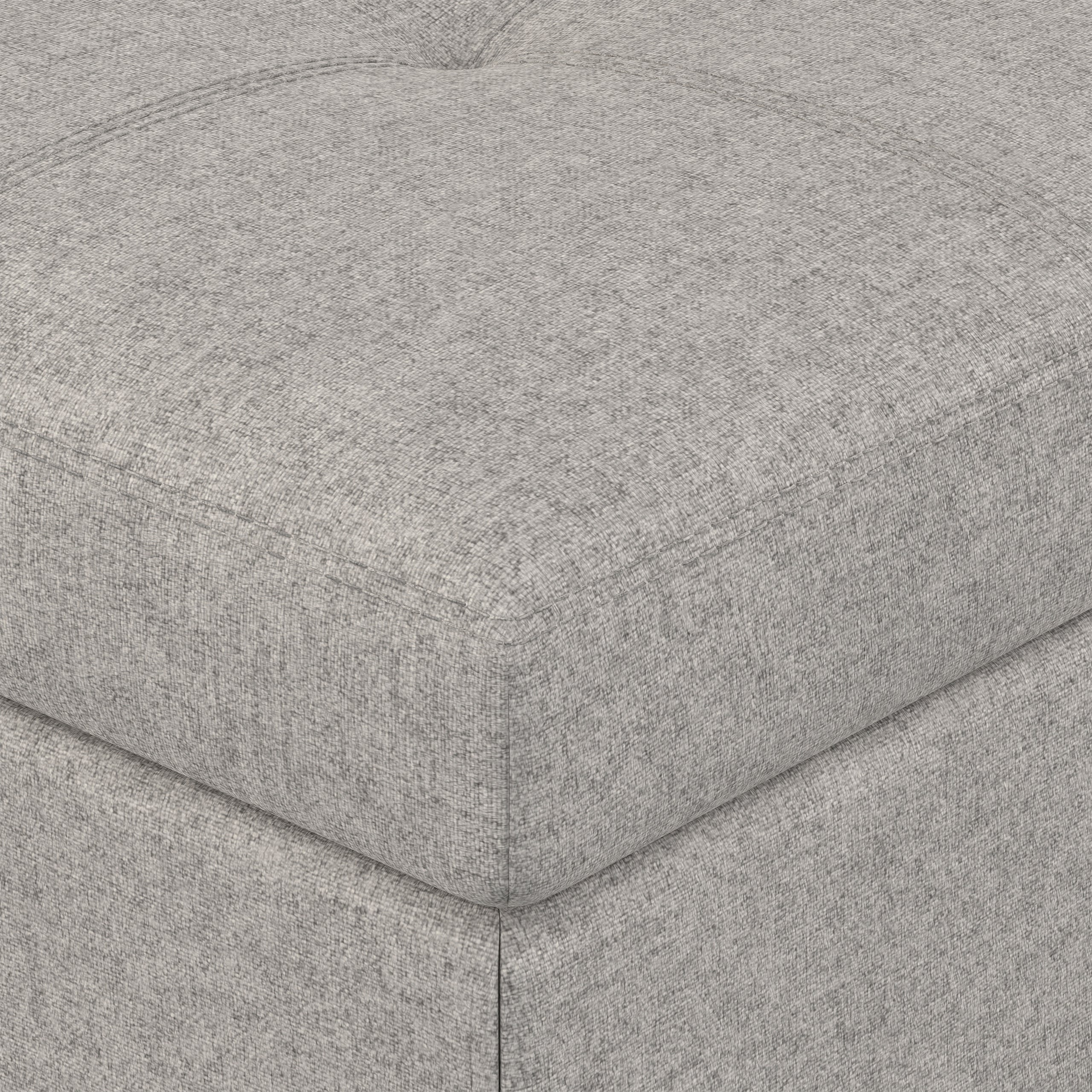Cloud Grey Linen Style Fabric | Oregon Storage Ottoman Bench with Tray in Linen