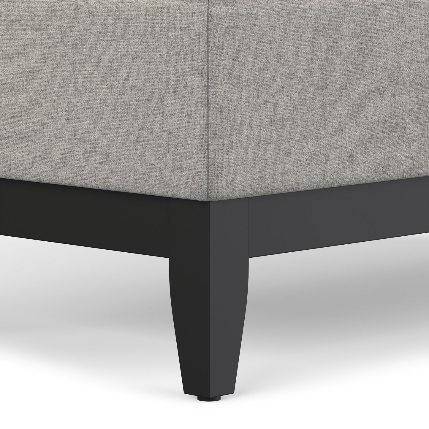 Cloud Grey Linen Style Fabric | Oregon Storage Ottoman Bench with Tray in Linen