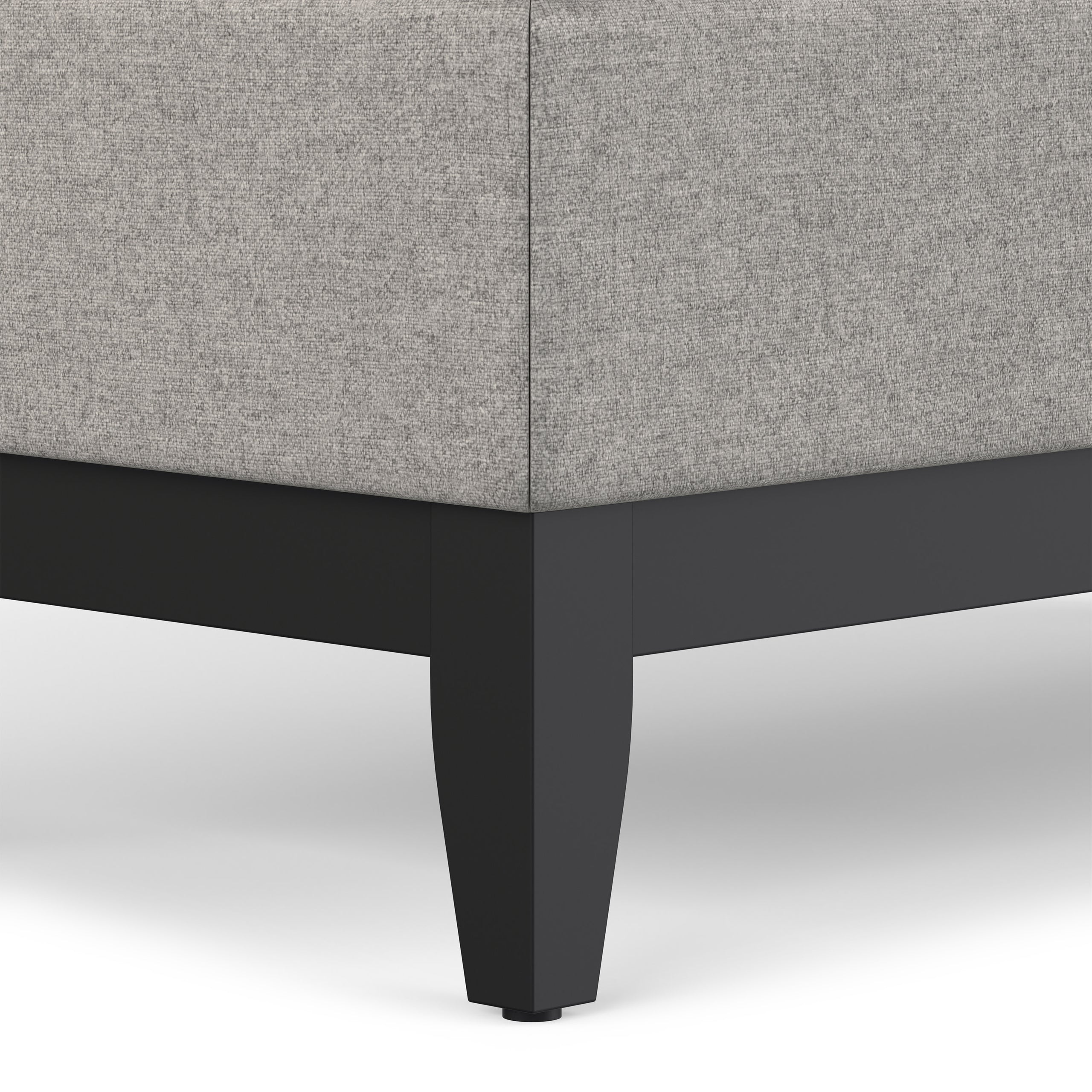Cloud Grey Linen Style Fabric | Oregon Storage Ottoman Bench with Tray in Linen