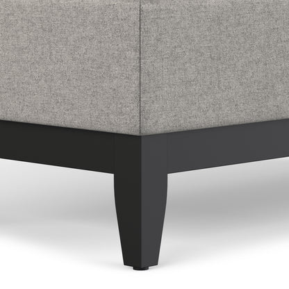 Cloud Grey Linen Style Fabric | Oregon Storage Ottoman Bench with Tray in Linen