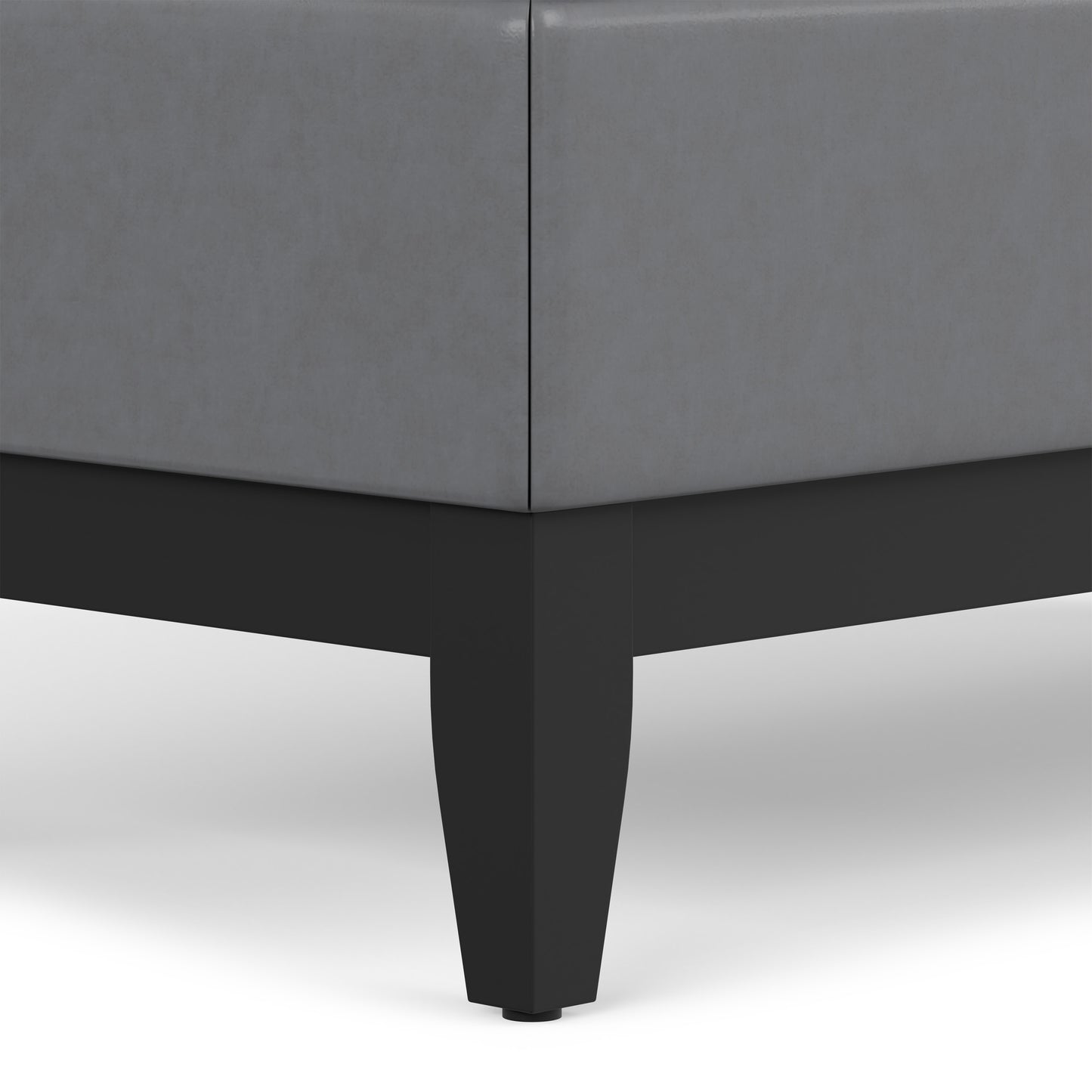 Stone Grey Vegan Leather | Oregon Storage Ottoman Bench with Tray in Vegan Leather