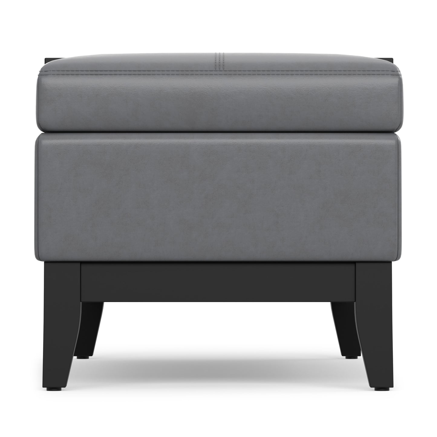Stone Grey Vegan Leather | Oregon Storage Ottoman Bench with Tray in Vegan Leather