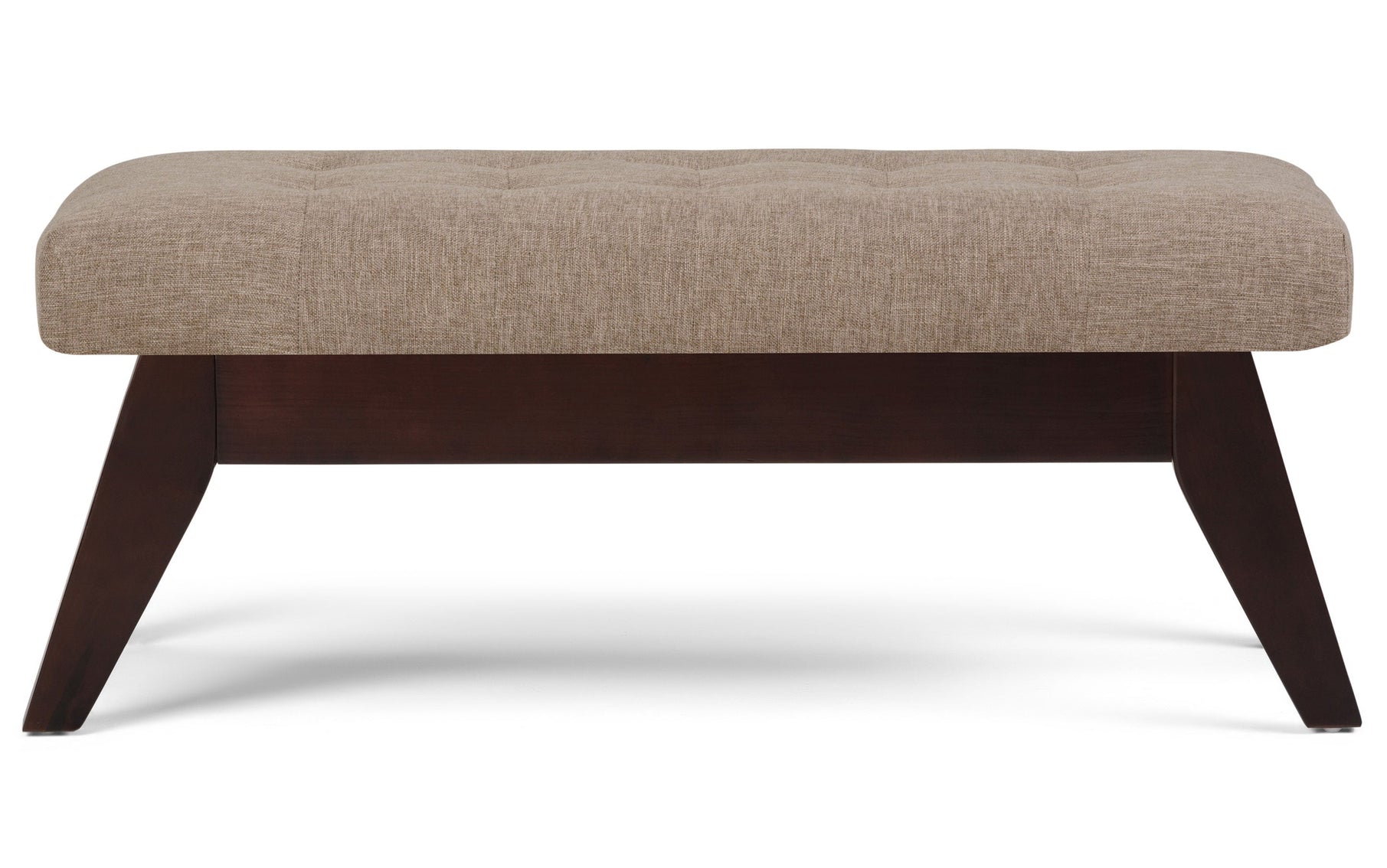 Fawn Brown Linen Style Fabric | Draper Ottoman Bench in Linen