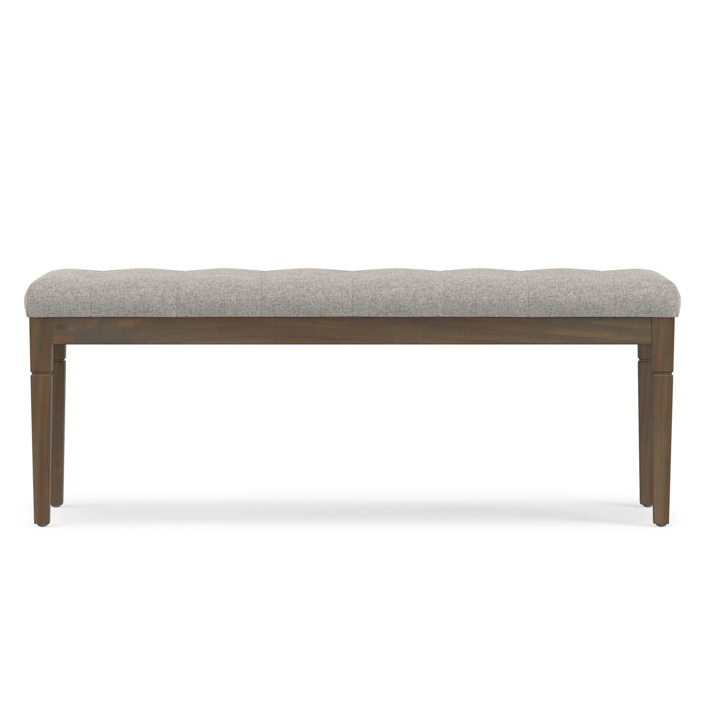 Cloud Grey Linen Style Fabric | Waverly Tufted Ottoman Bench