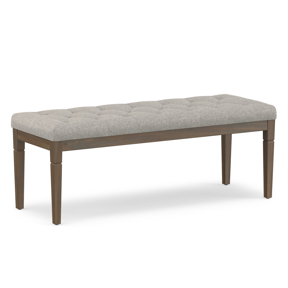 Cloud Grey Linen Style Fabric | Waverly Tufted Ottoman Bench