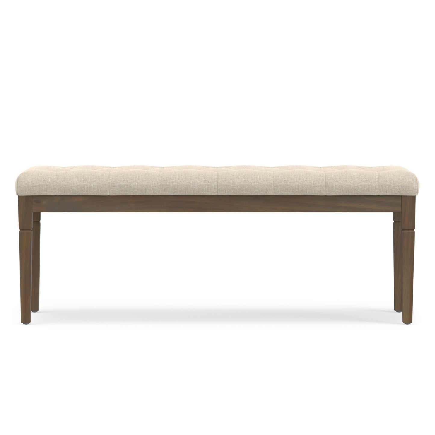 Natural Linen Style Fabric | Waverly Tufted Ottoman Bench