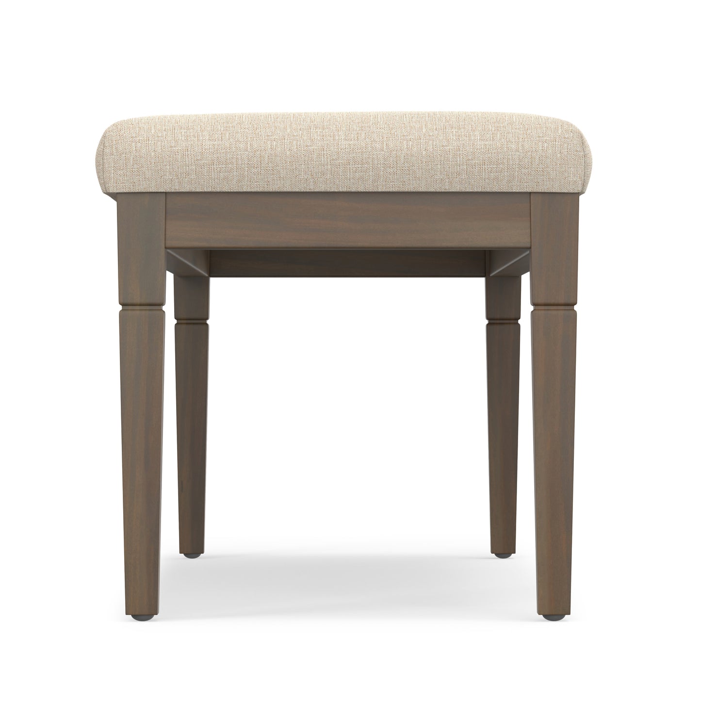 Natural Linen Style Fabric | Waverly Tufted Ottoman Bench