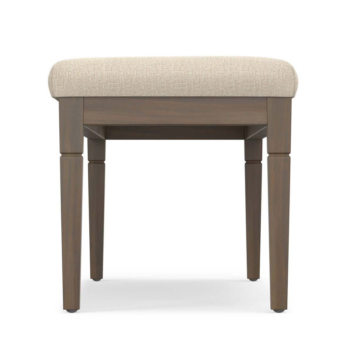 Natural Linen Style Fabric | Waverly Tufted Ottoman Bench