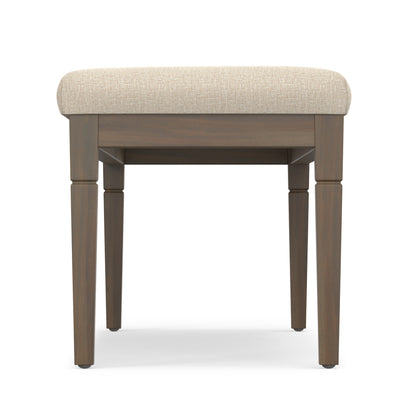 Natural Linen Style Fabric | Waverly Tufted Ottoman Bench