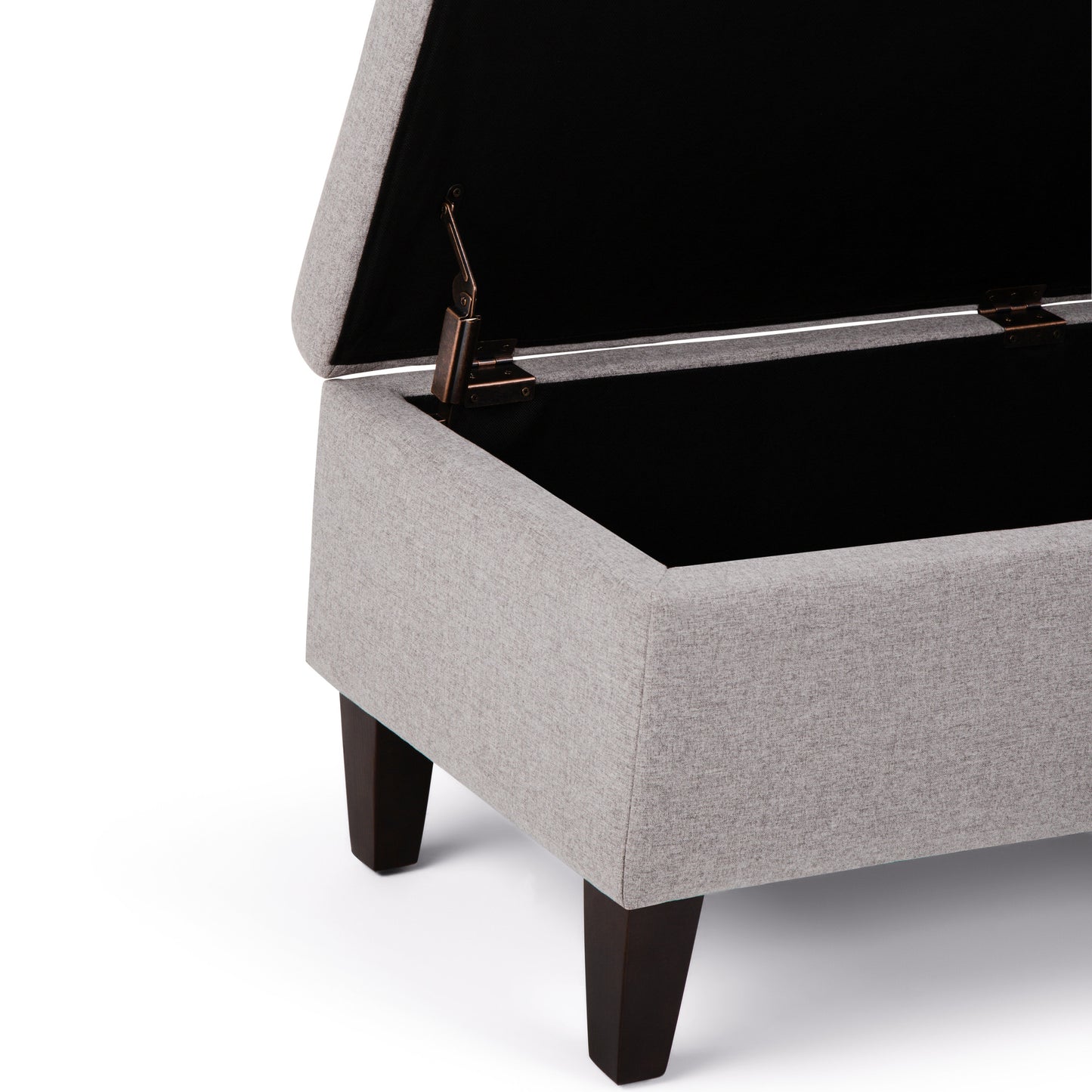Cloud Grey Linen Style Fabric | Monroe Storage Ottoman in Linen