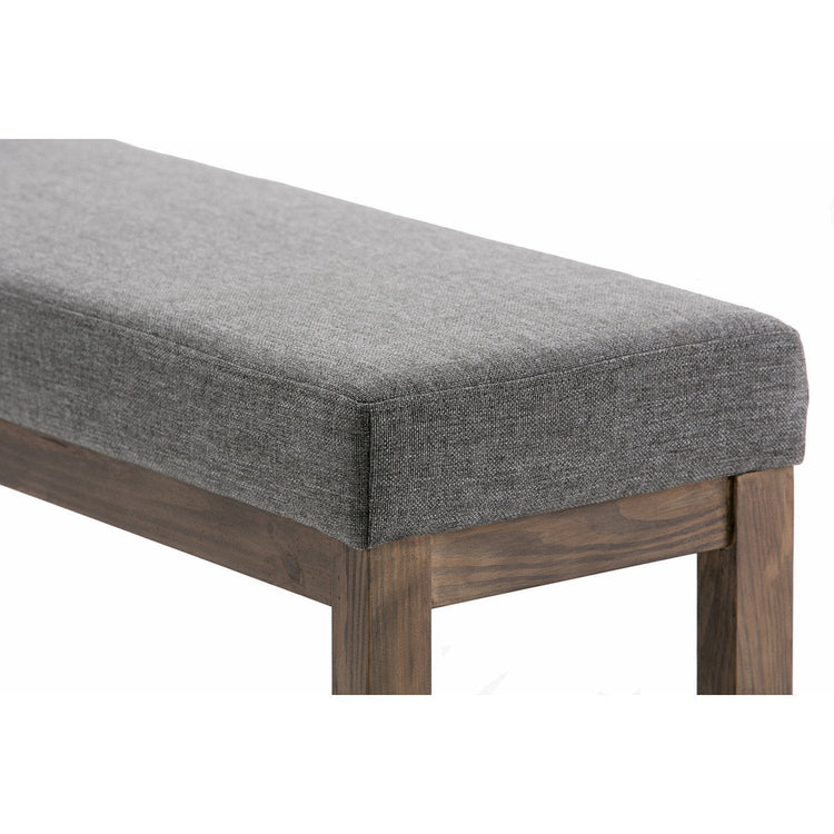 Grey Linen Style Fabric | Milltown 44 inch Large Ottoman Bench in Linen Style Fabric in Grey