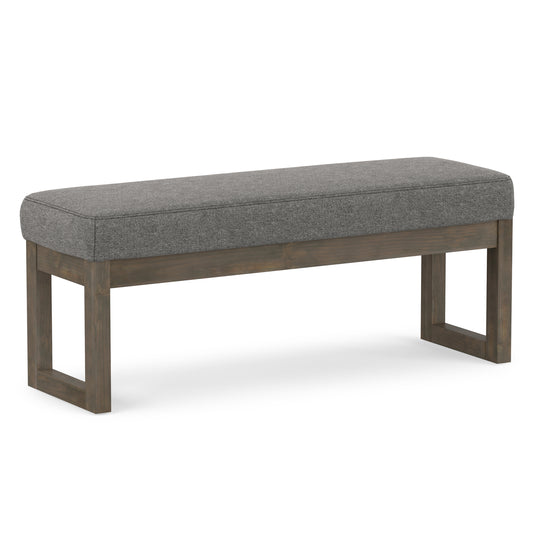 Grey Linen Style Fabric | Milltown Large Ottoman Bench in Linen