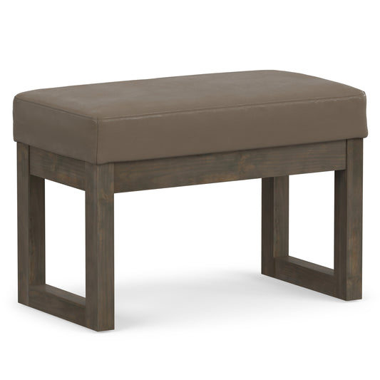 Ash Blonde Vegan Leather | Milltown Footstool Small Ottoman Bench