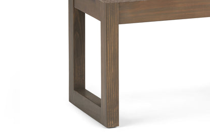 Fawn Brown Linen Style Fabric | Milltown Small Ottoman Bench in Linen