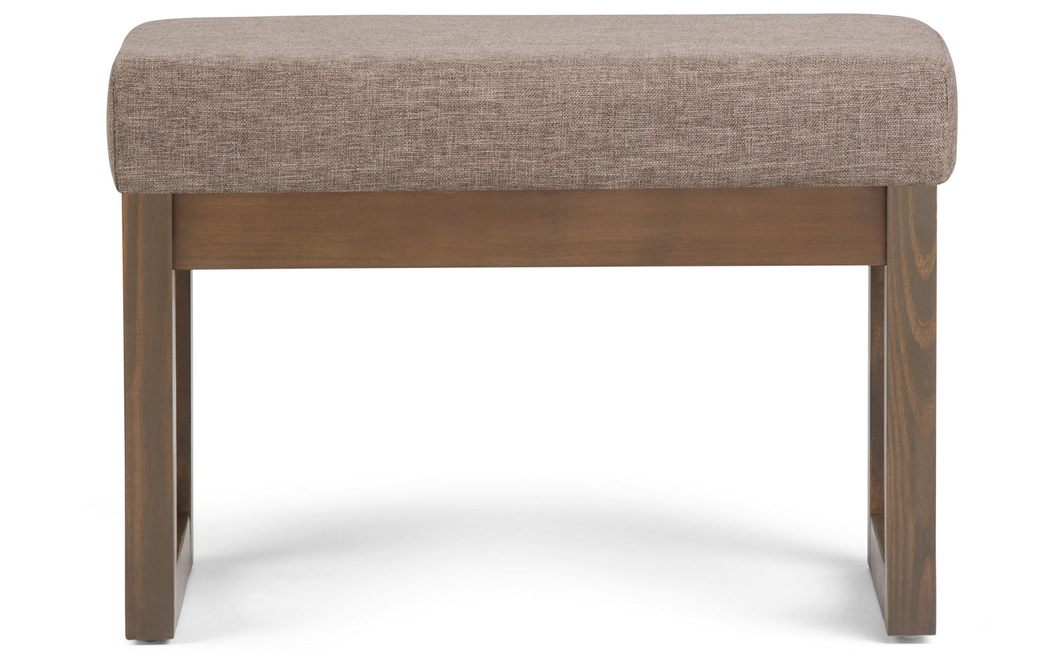 Fawn Brown Linen Style Fabric | Milltown Footstool Small Ottoman Bench