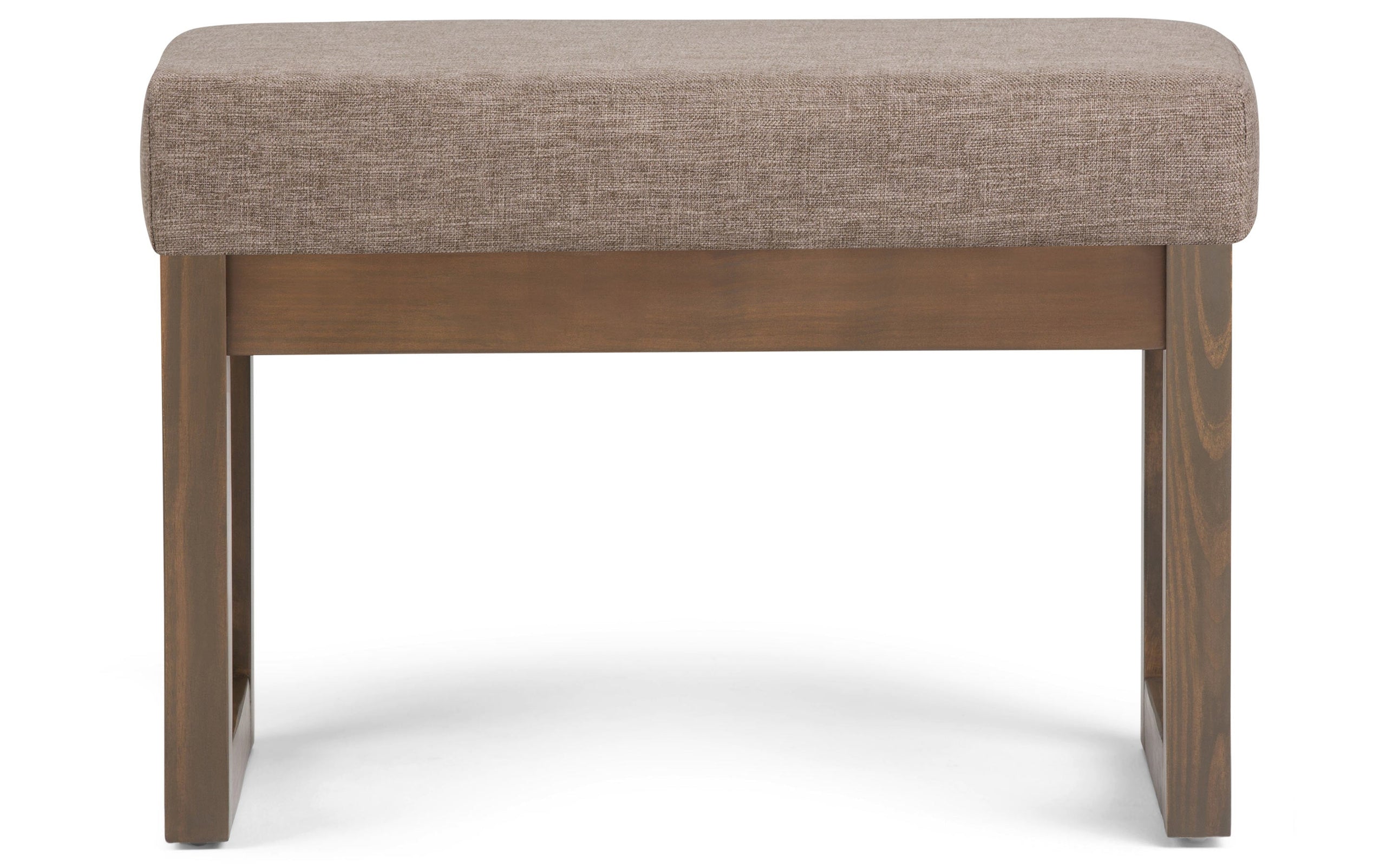 Fawn Brown Linen Style Fabric | Milltown Small Ottoman Bench in Linen