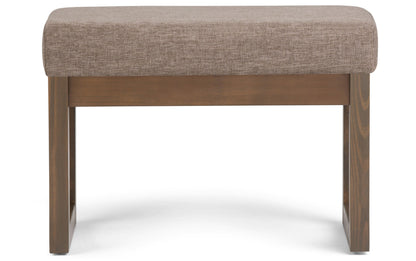 Fawn Brown Linen Style Fabric | Milltown Small Ottoman Bench in Linen