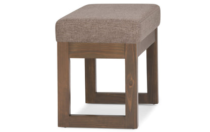 Fawn Brown Linen Style Fabric | Milltown Small Ottoman Bench in Linen