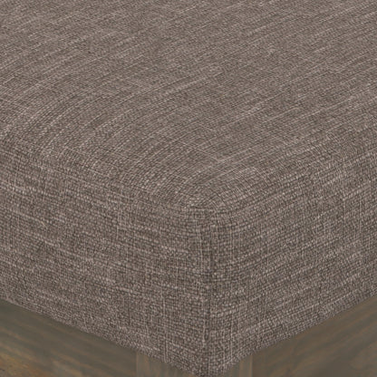 Fawn Brown Linen Style Fabric | Milltown Small Ottoman Bench in Linen