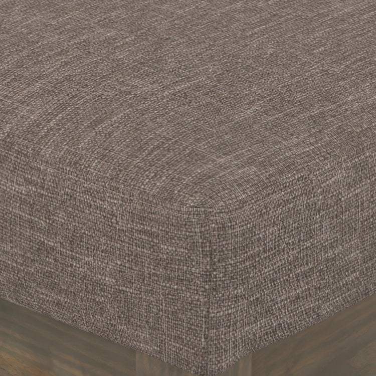 Fawn Brown Linen Style Fabric | Milltown Small Ottoman Bench in Linen