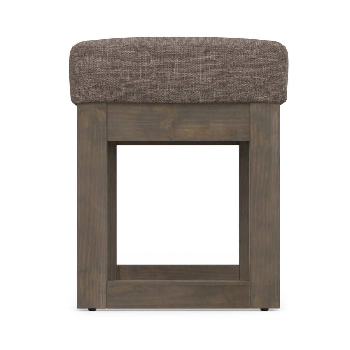 Fawn Brown Linen Style Fabric | Milltown Small Ottoman Bench in Linen