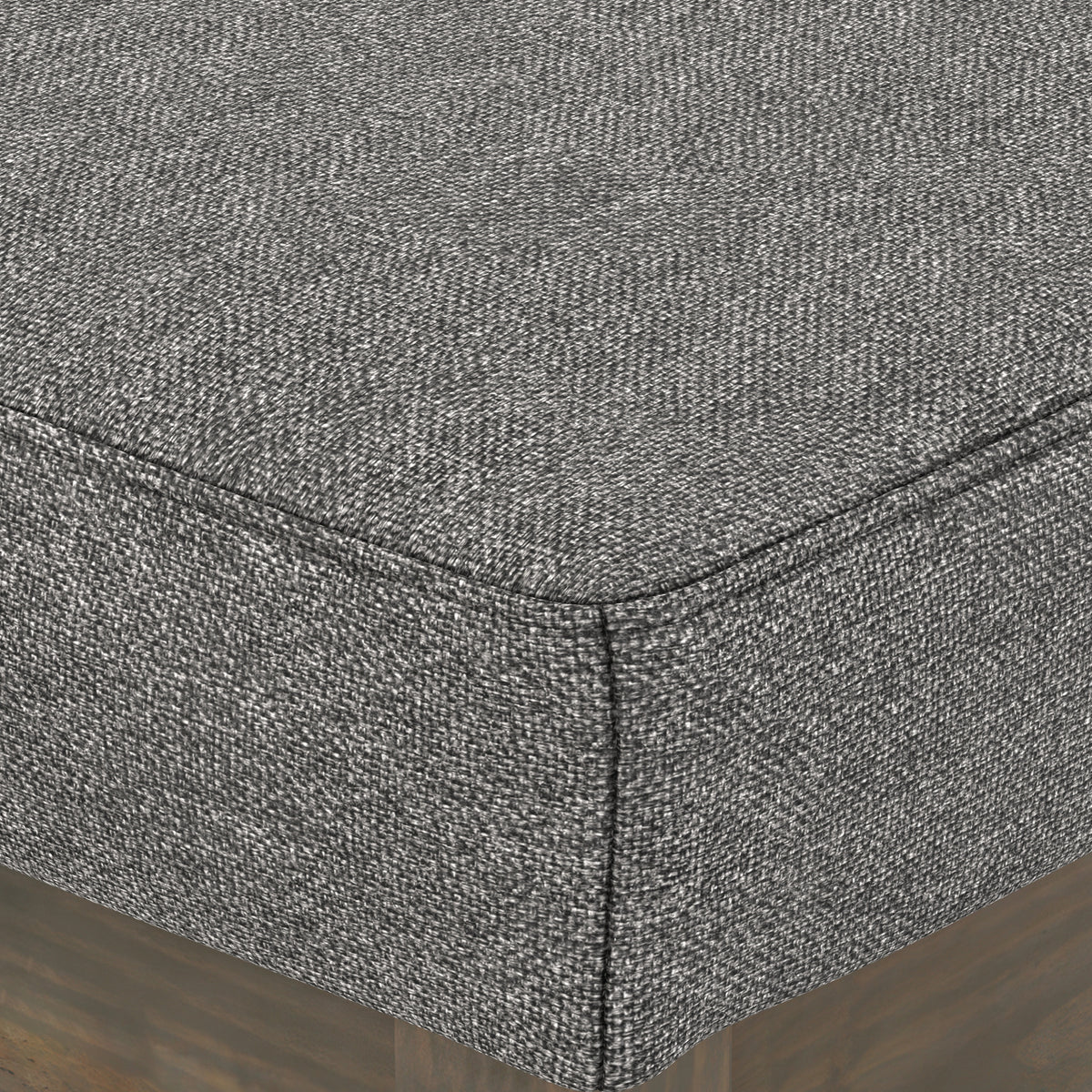 Grey Linen Style Fabric | Milltown Small Ottoman Bench in Linen