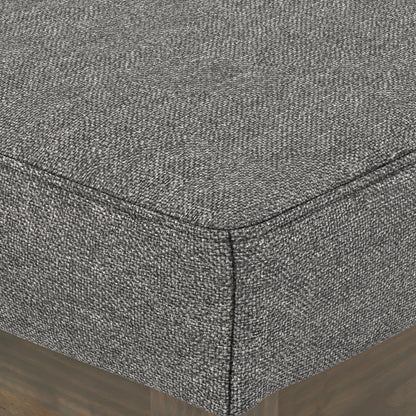 Grey Linen Style Fabric | Milltown Small Ottoman Bench in Linen