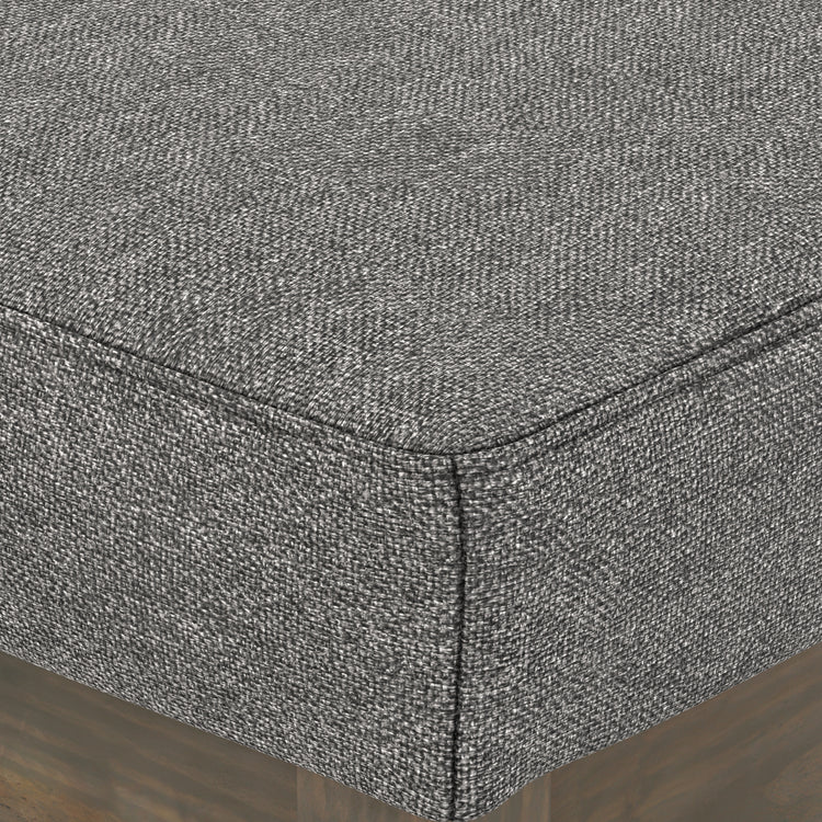 Grey Linen Style Fabric | Milltown Small Ottoman Bench in Linen