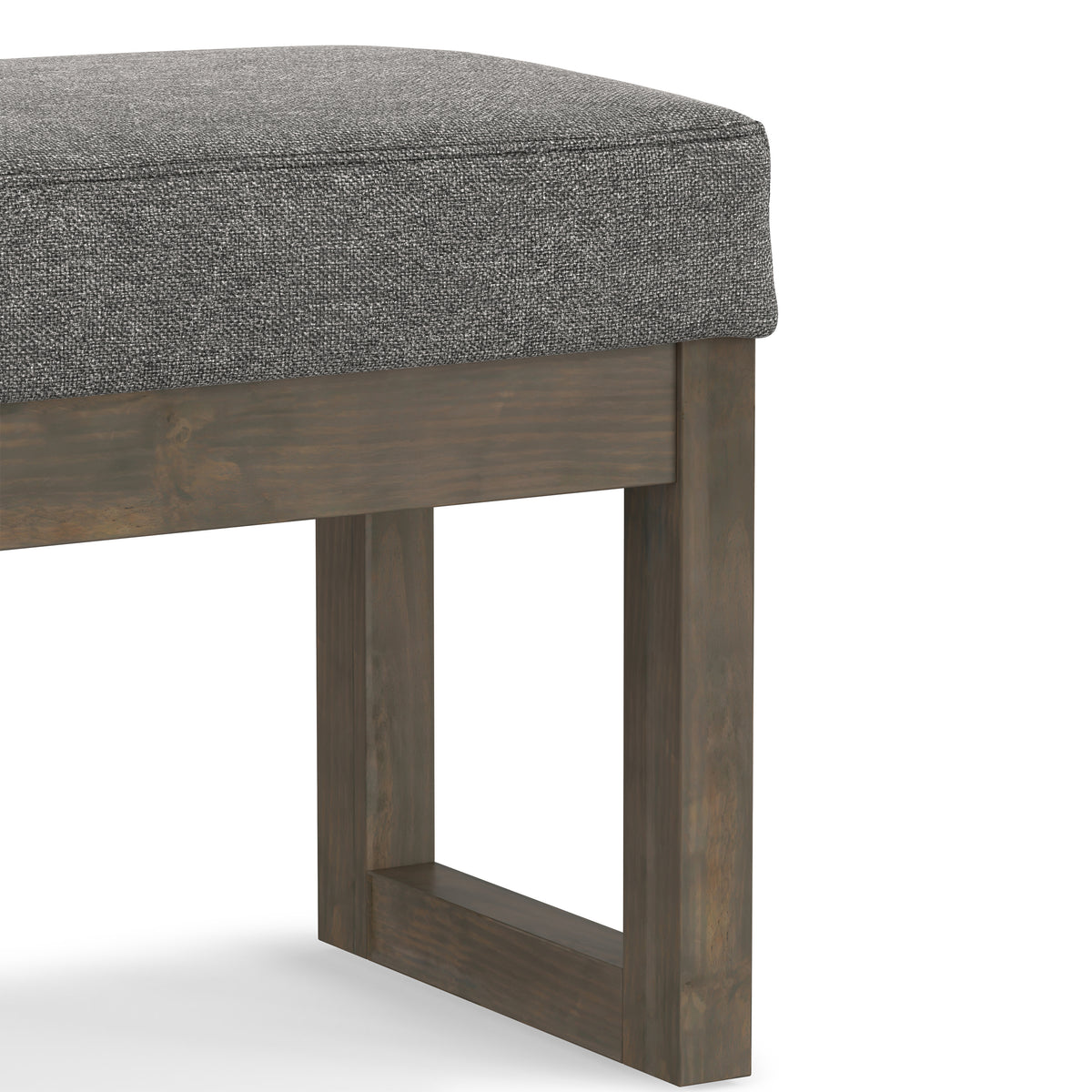 Grey Linen Style Fabric | Milltown Small Ottoman Bench in Linen