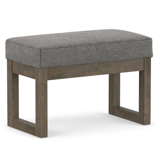 Grey Linen Style Fabric | Milltown Small Ottoman Bench in Linen