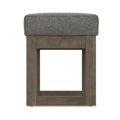 Grey Linen Style Fabric | Milltown Small Ottoman Bench in Linen