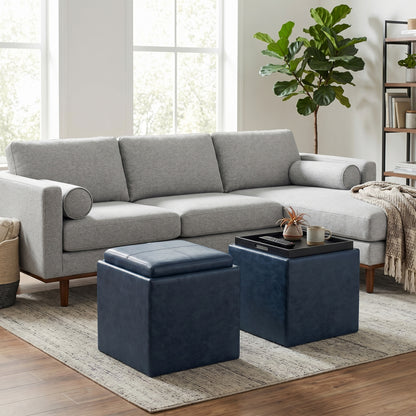 Rockwood Cube Storage Ottoman in Vegan Leather