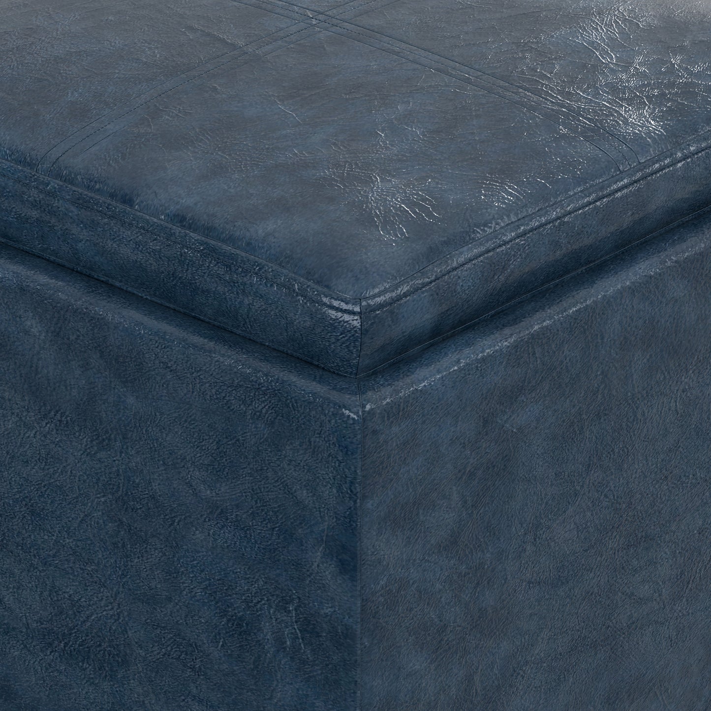 Rockwood Cube Storage Ottoman in Vegan Leather