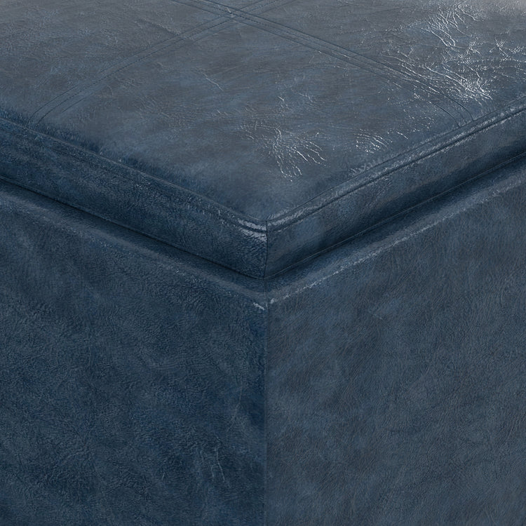 Rockwood Cube Storage Ottoman in Vegan Leather