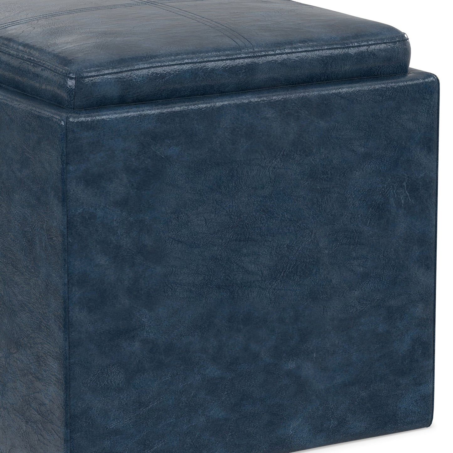 Rockwood Cube Storage Ottoman in Vegan Leather