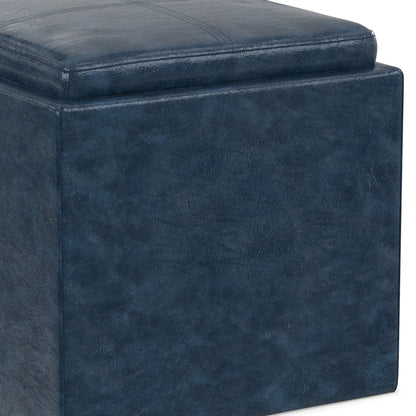 Rockwood Cube Storage Ottoman in Vegan Leather
