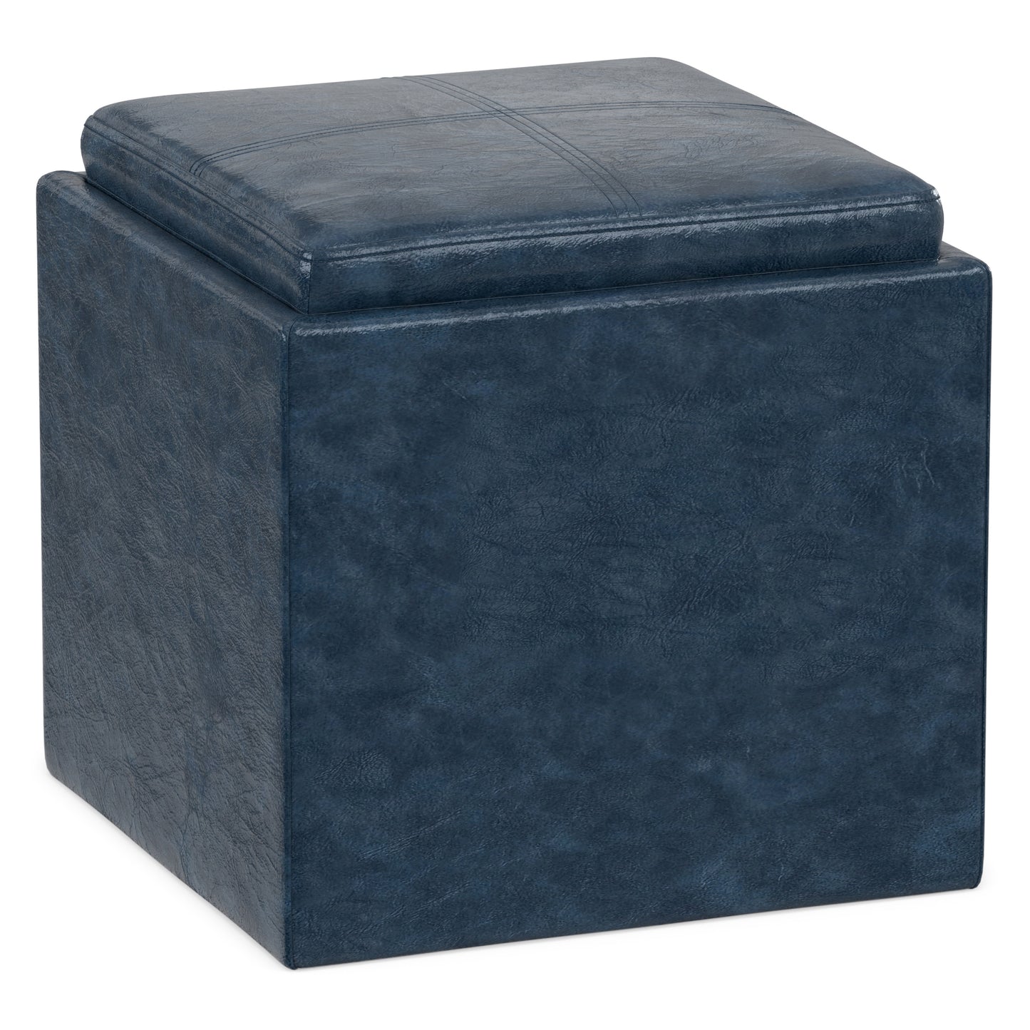 Rockwood Cube Storage Ottoman in Vegan Leather